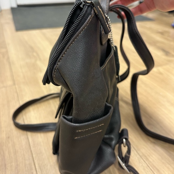 Mini black leather backpack - Picture 4 of 13